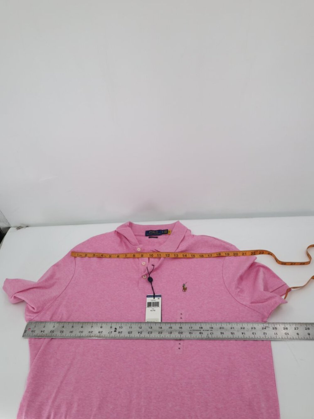 NWT Polo Ralph Lauren Polo Shirt mens XL flesh pony Short Sleeve Pink Heather - Picture 11 of 11